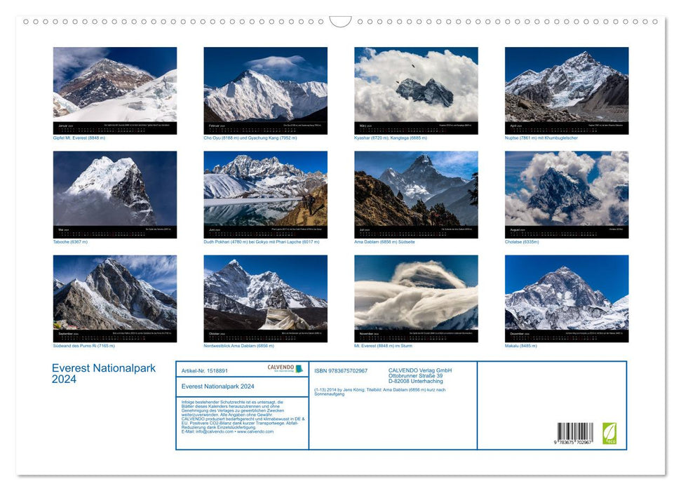 Everest-Nationalpark (CALVENDO Wandkalender 2024)