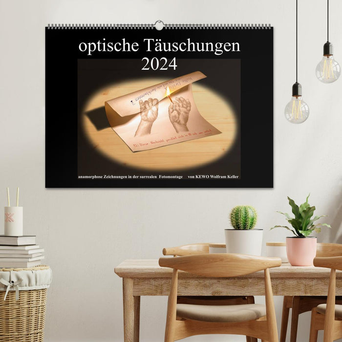 optische Täuschungen 2024 (CALVENDO Wandkalender 2024)