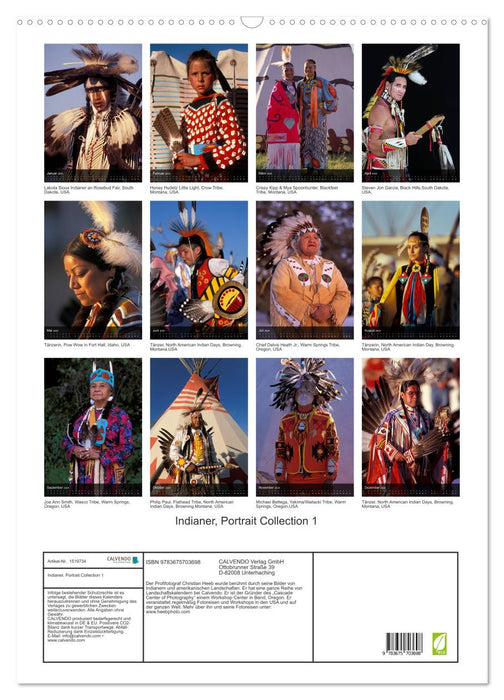 Indianer, Portrait Collection 1 (CALVENDO Wandkalender 2024)