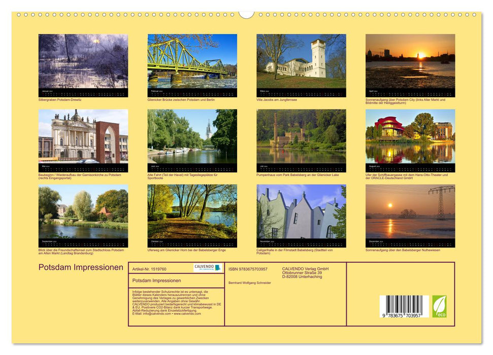 Potsdam Impressions (Calendrier mural CALVENDO Premium 2024) 