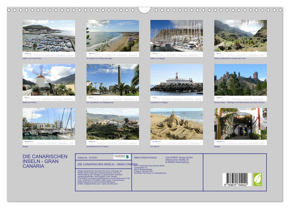 Die Canarischen Inseln - Gran Canaria (CALVENDO Wandkalender 2024)