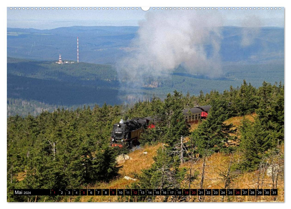 Die Brockenbahn - Mit Volldampf durch den Harz (CALVENDO Wandkalender 2024)
