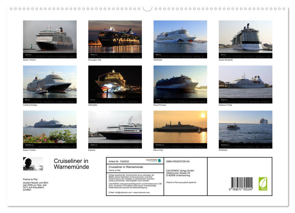 Cruiseliner in Warnemünde (CALVENDO Premium Wandkalender 2024)