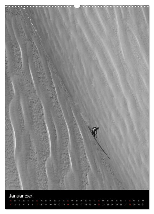 Monochrome Ski (CALVENDO Premium Wandkalender 2024)