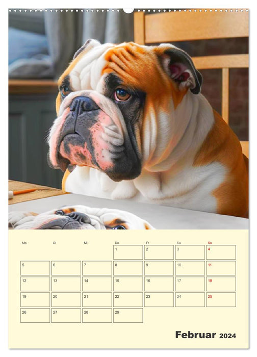 English Bulldogs. Fröhliche Dickköpfe mit Charakter (CALVENDO Wandkalender 2024)