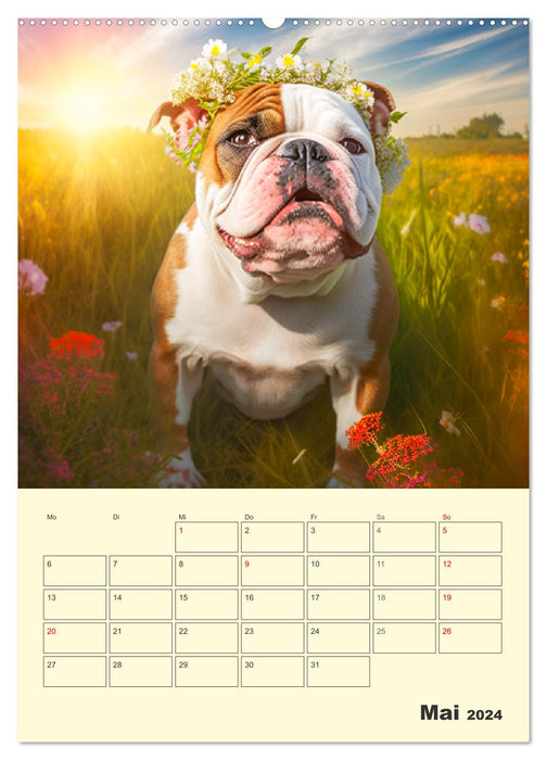 English Bulldogs. Fröhliche Dickköpfe mit Charakter (CALVENDO Wandkalender 2024)