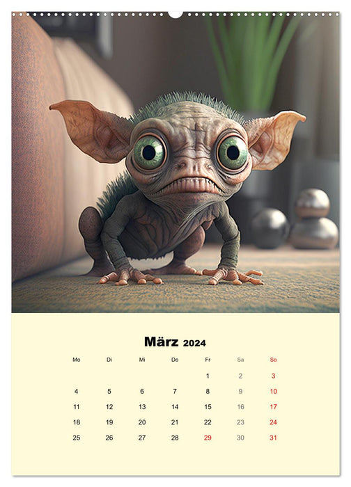 Monsteralarm. Die Invasion der kleinen Quälgeister (CALVENDO Wandkalender 2024)