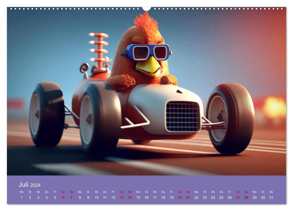 Hühner im Rampenlicht Ein Kalender voller tierischer Fotostars (CALVENDO Premium Wandkalender 2024)