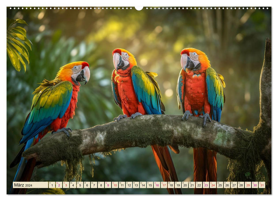 Papageien - Ara (CALVENDO Wandkalender 2024)