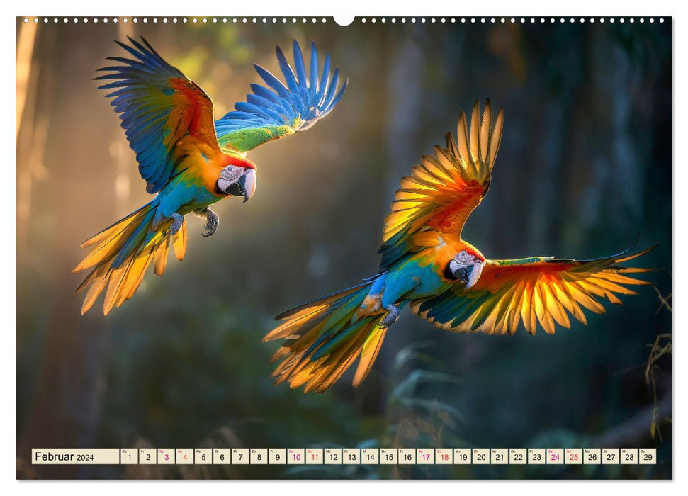 Papageien - Ara (CALVENDO Premium Wandkalender 2024)