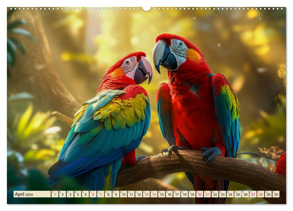 Papageien - Ara (CALVENDO Premium Wandkalender 2024)