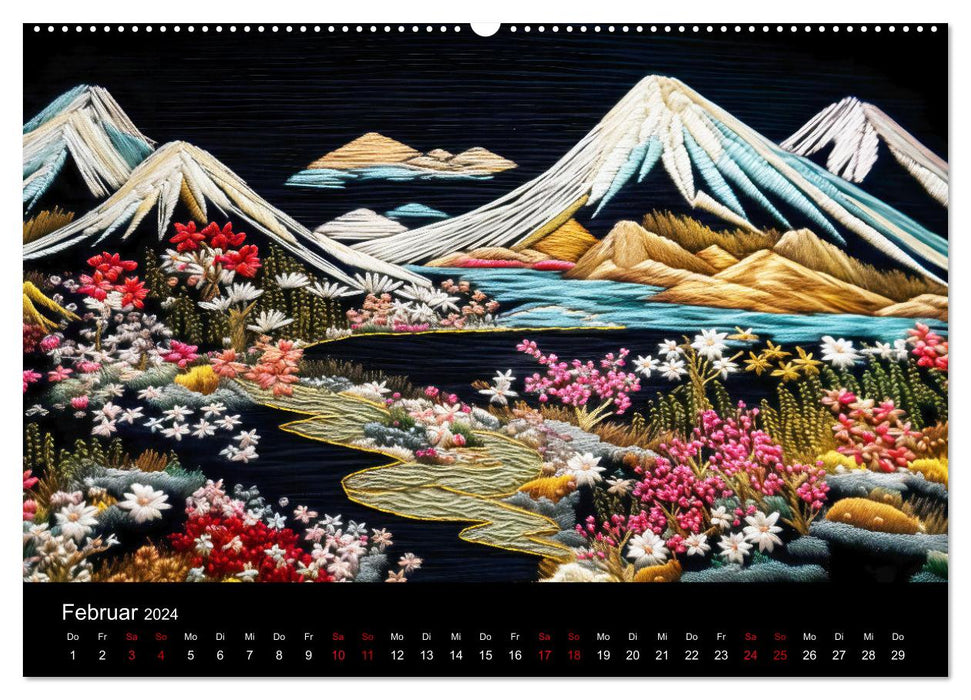 Japanische Stickerei - Hommage an die Ästhetik des Landes (CALVENDO Wandkalender 2024)