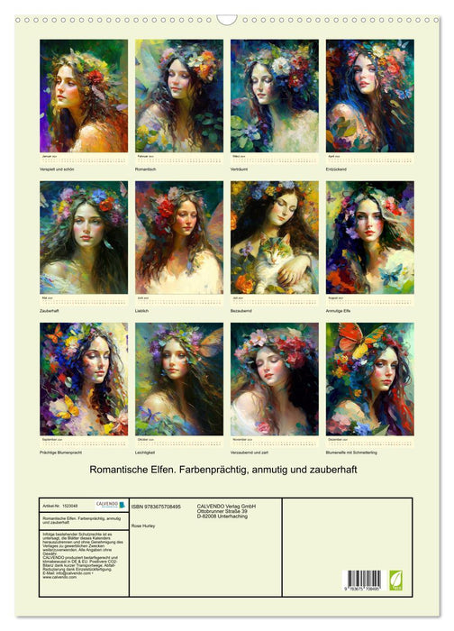 Romantische Elfen. Farbenprächtig, anmutig und zauberhaft (CALVENDO Wandkalender 2024)