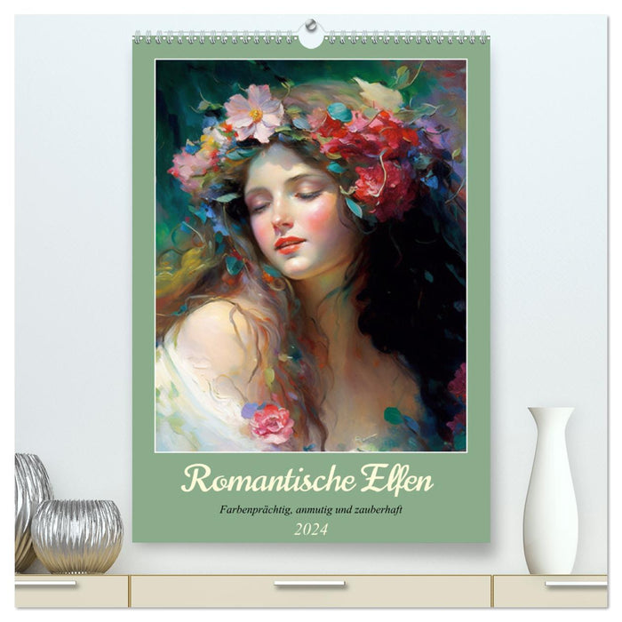 Romantische Elfen. Farbenprächtig, anmutig und zauberhaft (CALVENDO Premium Wandkalender 2024)