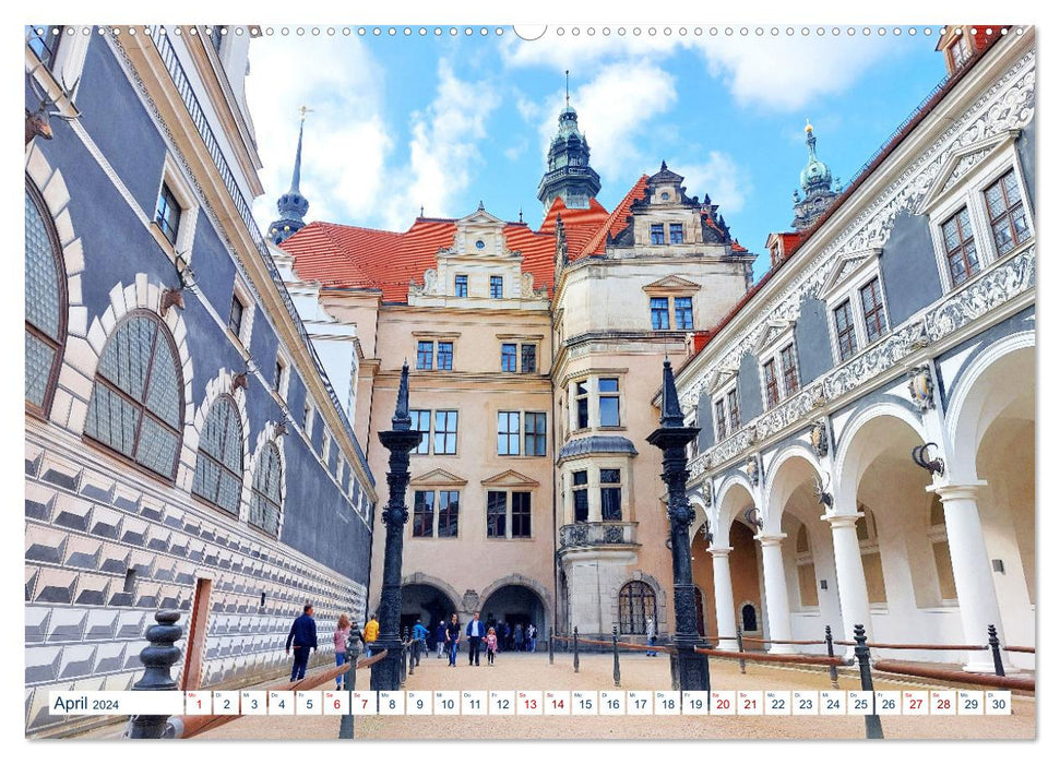 Dresden magnificent and playful (CALVENDO Premium Wall Calendar 2024) 
