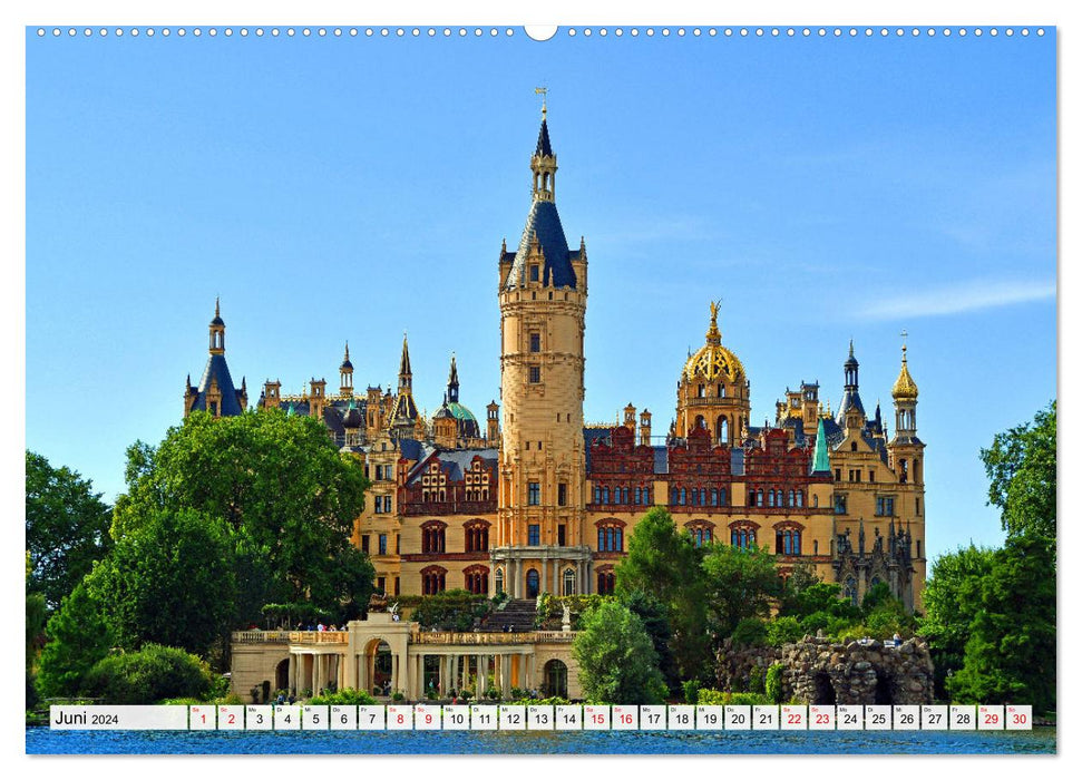 SCHWERIN, die wunderschöne Landeshauptstadt von Mecklenburg-Vorpommern (CALVENDO Premium Wandkalender 2024)