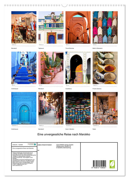 Un voyage inoubliable au Maroc (Calendrier mural CALVENDO Premium 2024) 