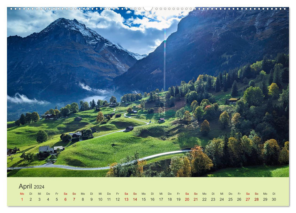 Berglandschaften - Deutschland, Italien und Schweiz (CALVENDO Premium Wandkalender 2024)