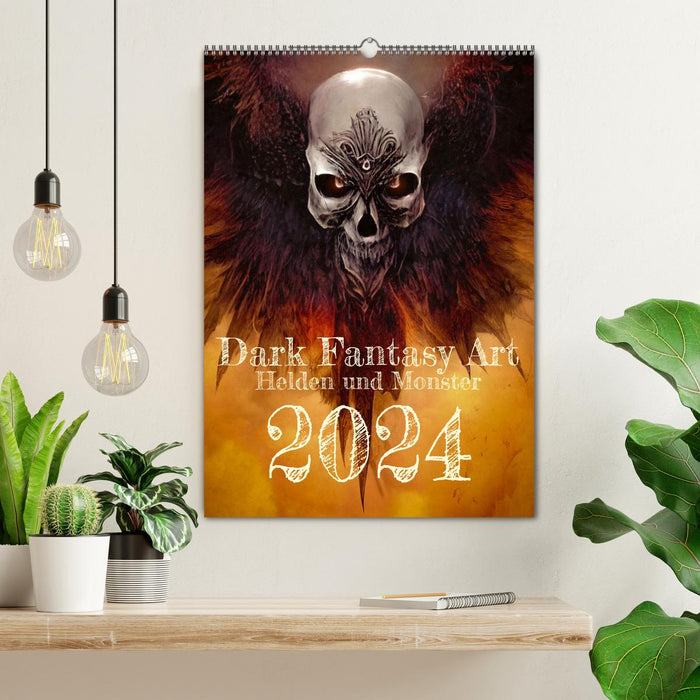 Dark Fantasy Art - Helden und Monster (CALVENDO Wandkalender 2024)
