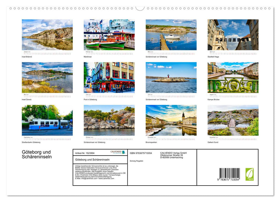 Gothenburg and Archipelago Islands (CALVENDO Premium Wall Calendar 2024) 