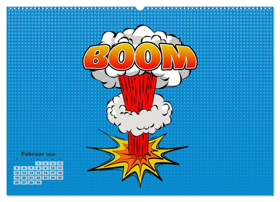Explosions de bandes dessinées rétro (Calvendo Premium Calendrier mural 2024) 