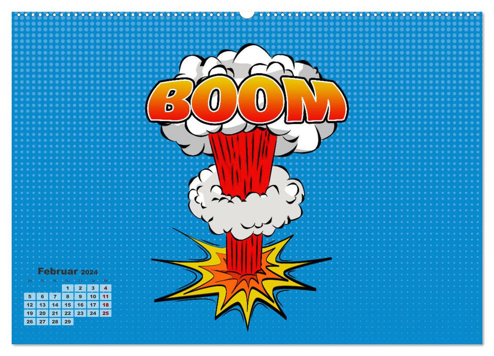 Retro Comic Explosions (CALVENDO Premium Wall Calendar 2024) 