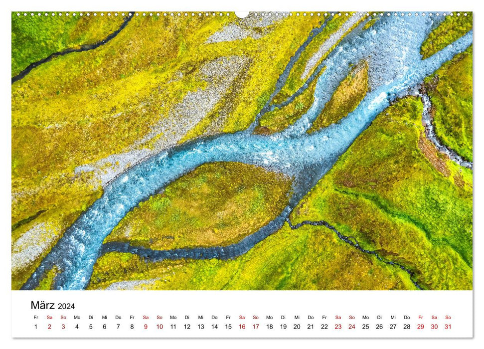 Iceland aerial photos (CALVENDO wall calendar 2024) 