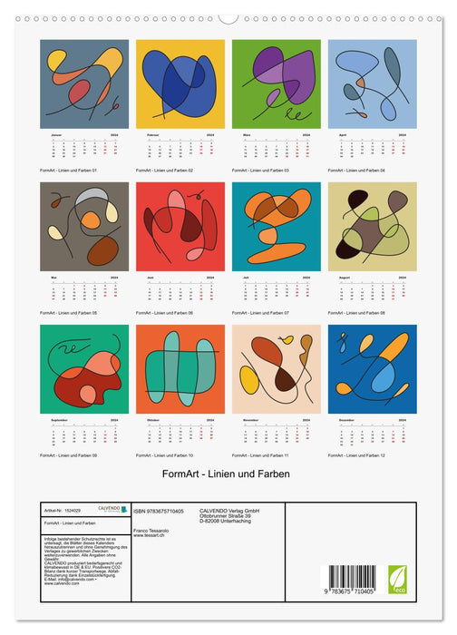 FormArt - Linien und Farben (CALVENDO Premium Wandkalender 2024)