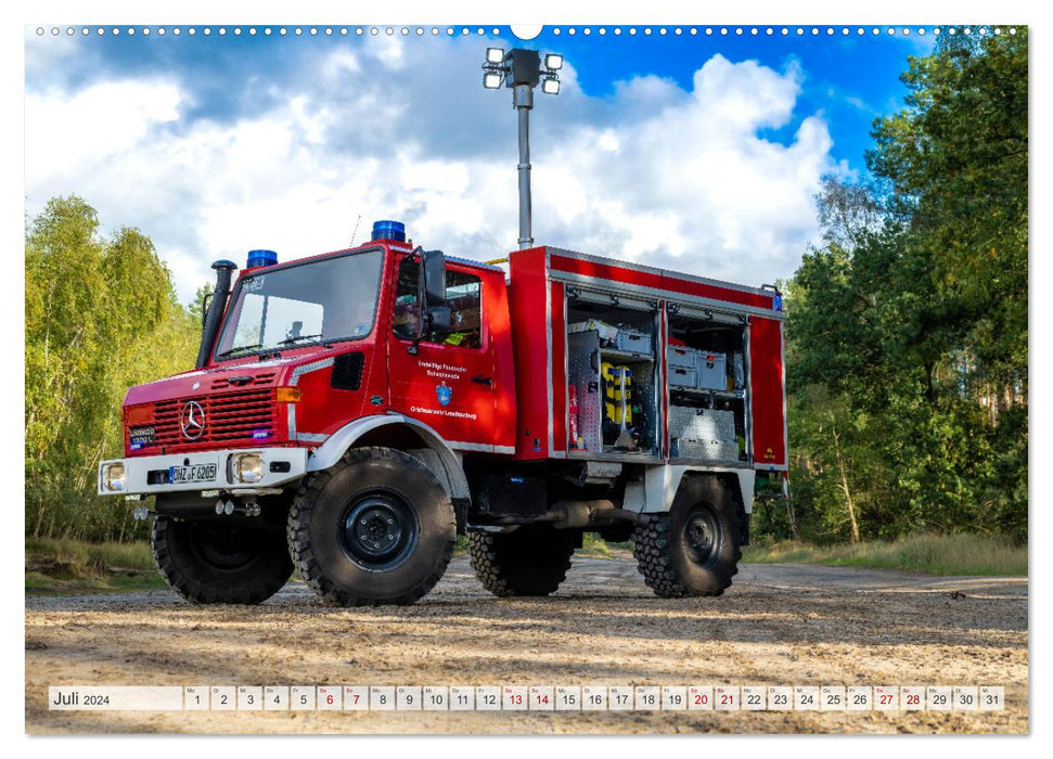 Die 4 UNIMOGS der Feuerwehr Schwanewede (CALVENDO Premium Wandkalender 2024)