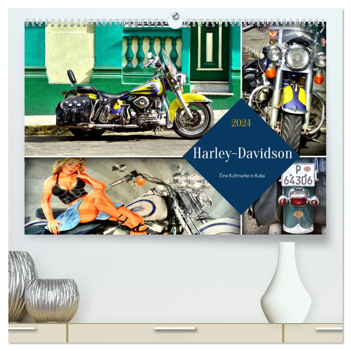 Harley-Davidson - Eine Kultmarke in Kuba (CALVENDO Premium Wandkalender 2024)