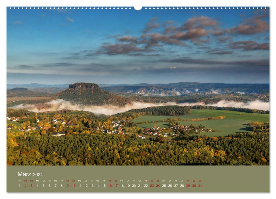 Auf den Bergen der Sächsischen Schweiz (CALVENDO Wandkalender 2024)