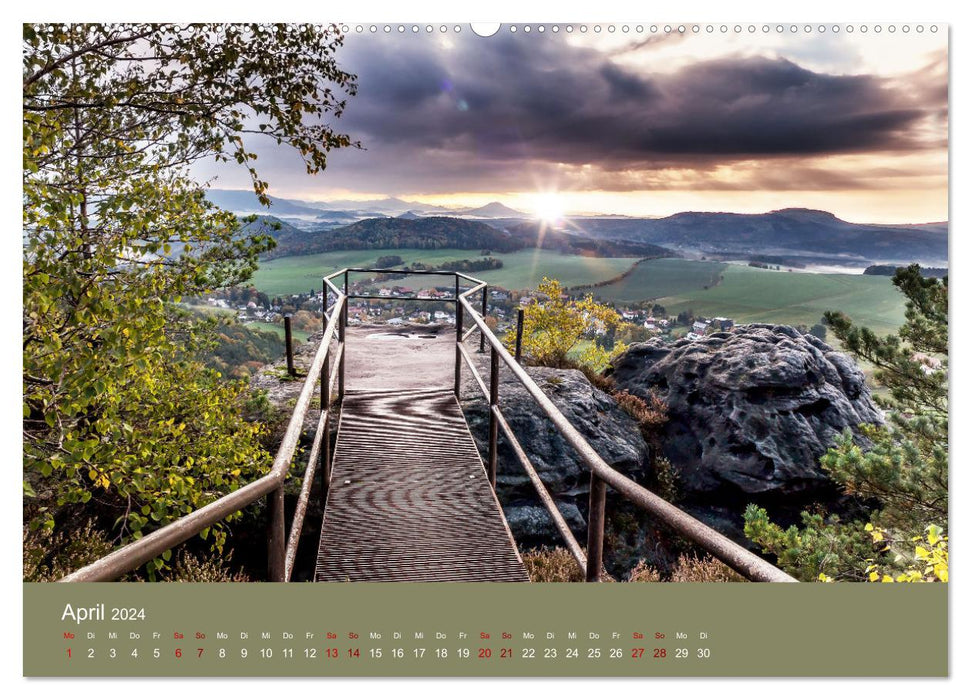 Auf den Bergen der Sächsischen Schweiz (CALVENDO Wandkalender 2024)