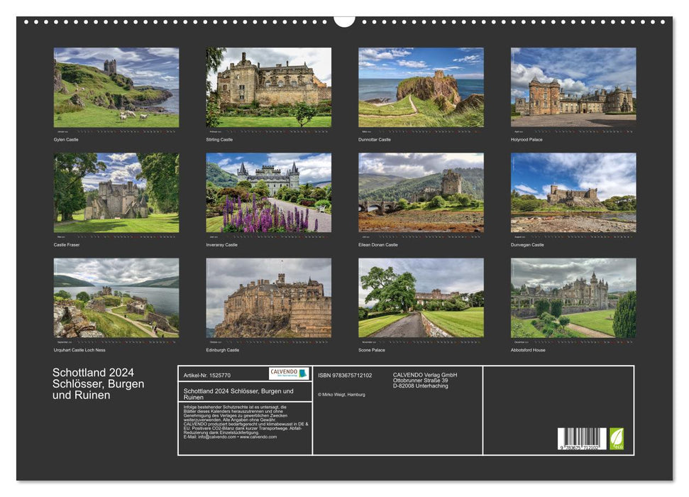 Schottland 2024 Schlösser, Burgen und Ruinen (CALVENDO Wandkalender 2024)