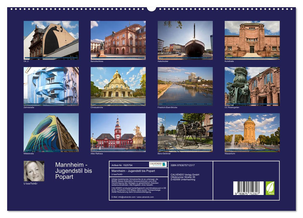Mannheim - Jugendstil bis Popart (CALVENDO Premium Wandkalender 2024)