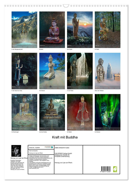 Kraft mit Buddha (CALVENDO Wandkalender 2024)