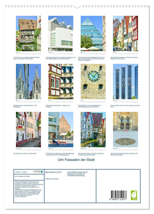 Façades de la ville d'Ulm (Calvendo Premium Calendrier mural 2024) 