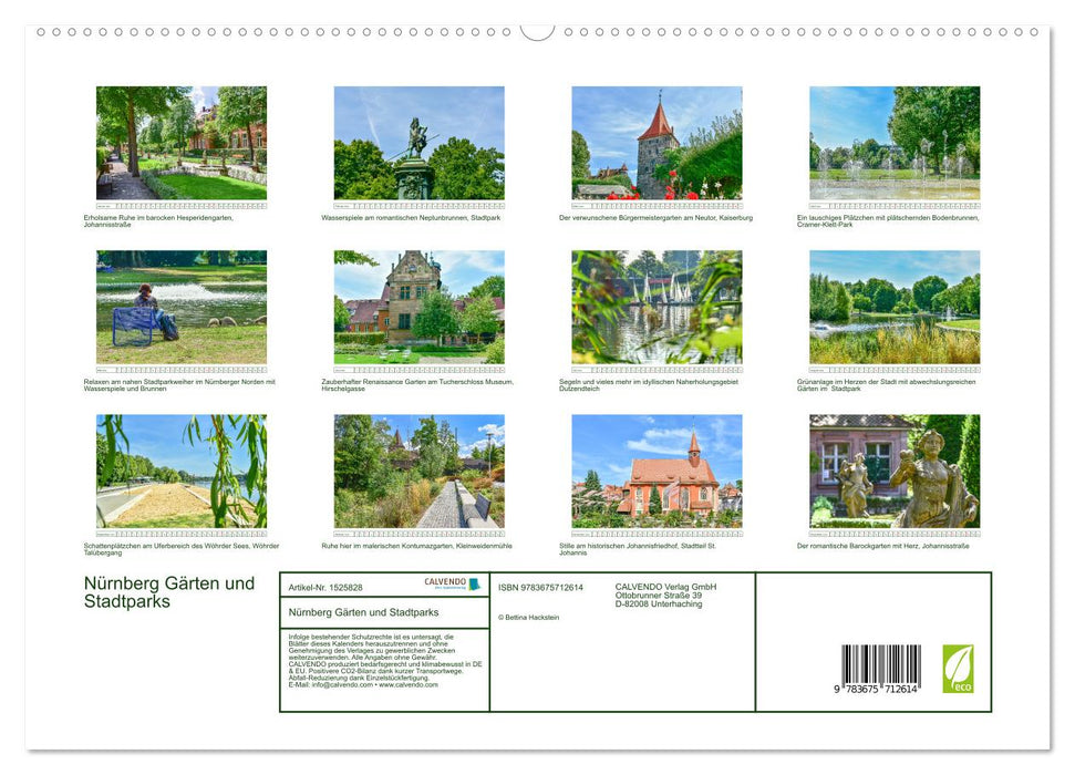 Nürnberg Gärten und Stadtparks (CALVENDO Premium Wandkalender 2024)