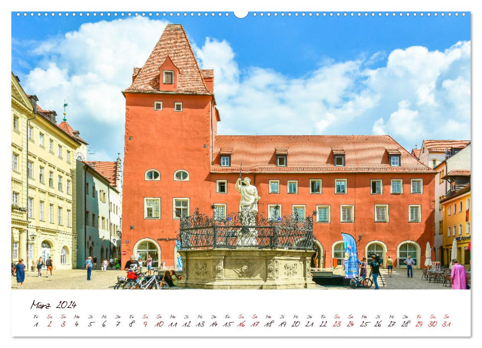Regensburg Brunnen und Wasserspiele (CALVENDO Wandkalender 2024)