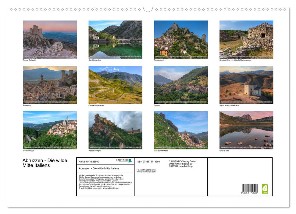 Abruzzen - Die wilde Mitte Italiens (CALVENDO Wandkalender 2024)