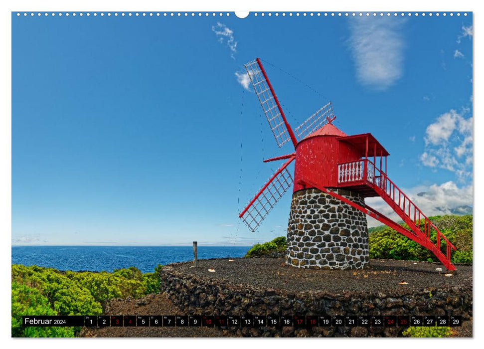 Pico Açores - île de rêve volcanique dans l'Atlantique (calendrier mural CALVENDO 2024) 