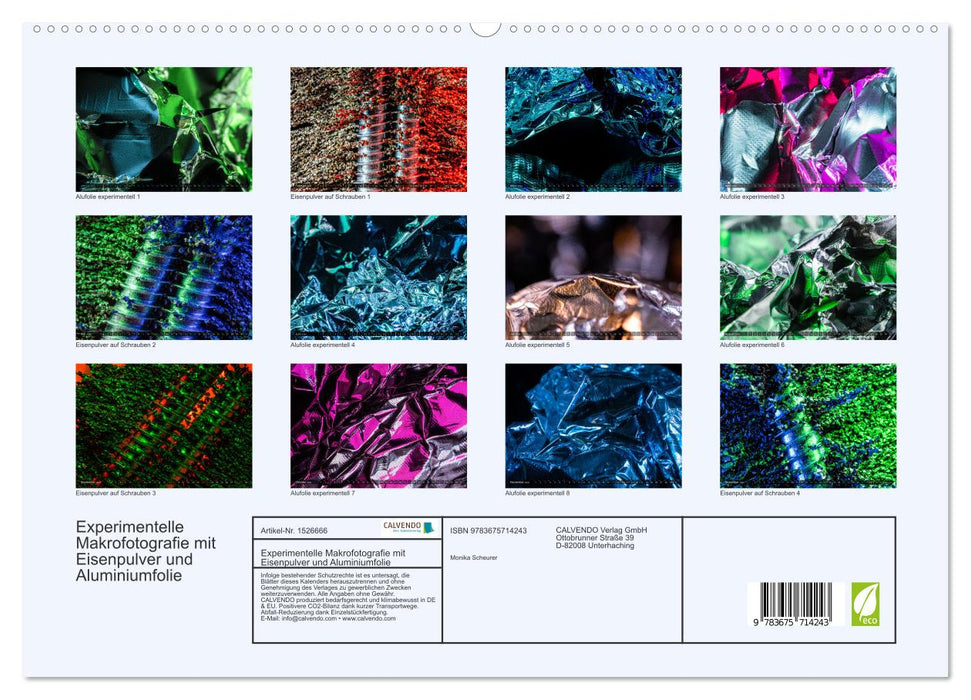 Experimentelle Makrofotografie mit Eisenpulver und Aluminiumfolie (CALVENDO Premium Wandkalender 2024)