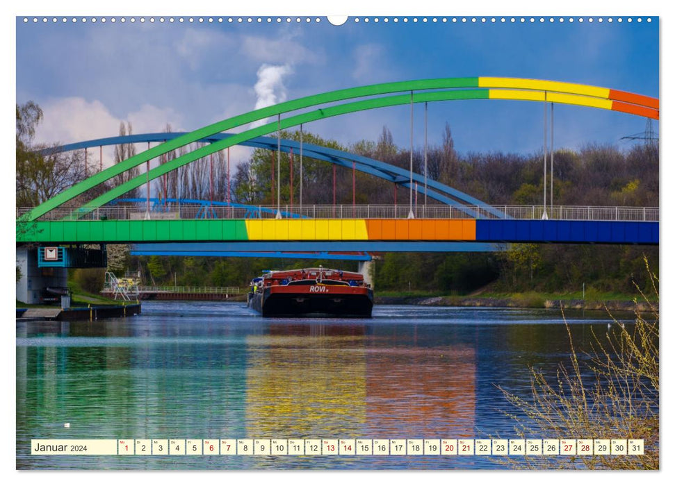 Duisburg - Brücken über Brücken (CALVENDO Wandkalender 2024)