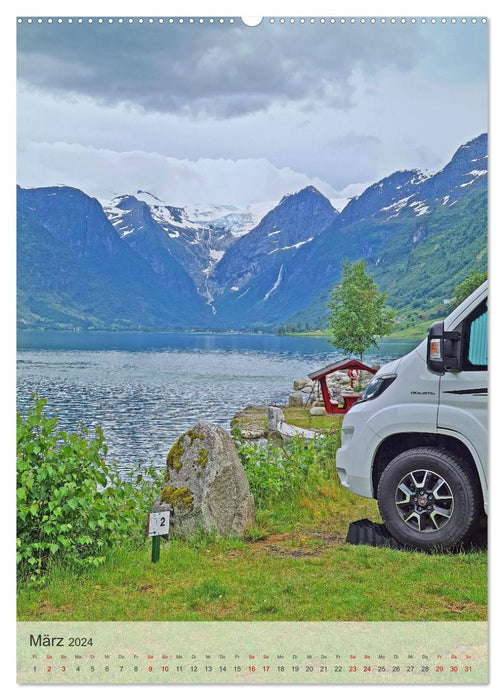 Unterwegs in Norwegen - Mit dem Wohnmobil an schönen Orten verweilen (CALVENDO Wandkalender 2024)