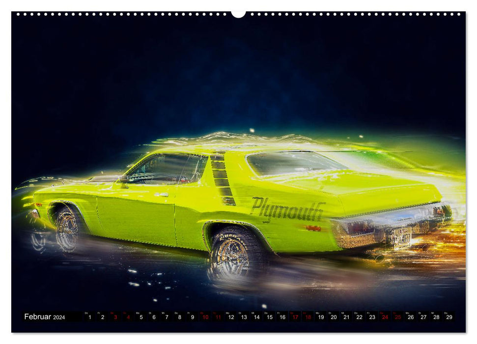 US Muscle Cars Legendäre Amerikanische Traumwagen (CALVENDO Premium Wandkalender 2024)