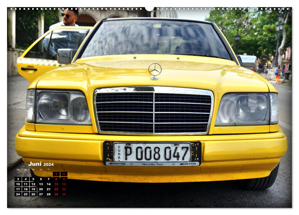 Autos mit Stern - Mercedes-Benz auf Kuba (CALVENDO Premium Wandkalender 2024)