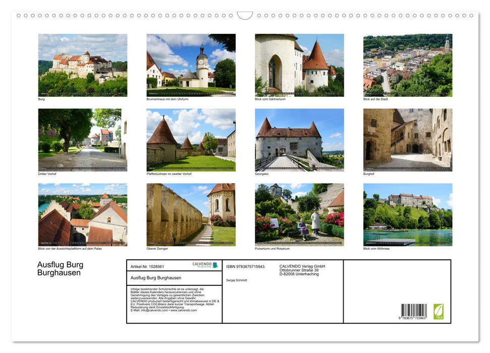 Ausflug Burg Burghausen (CALVENDO Wandkalender 2024)