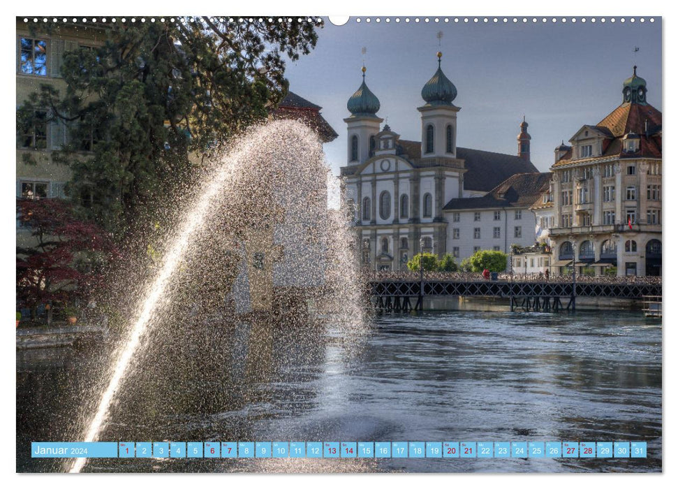 Luzern an der Reuss (CALVENDO Wandkalender 2024)