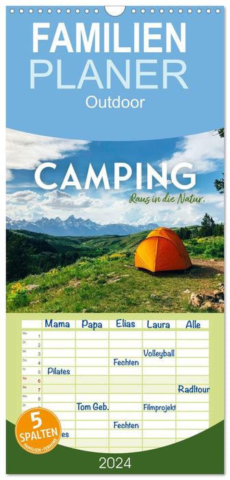 Camping - Raus in die Natur. (CALVENDO Familienplaner 2024)