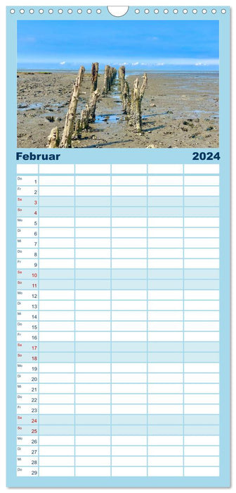 Watt'n Kalender: Nordseeküste (CALVENDO Familienplaner 2024)