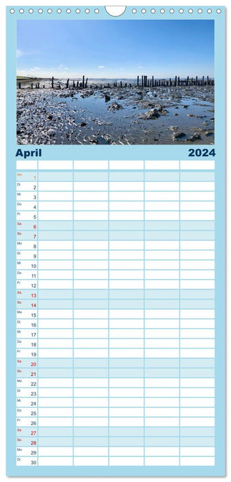 Watt'n Kalender: Nordseeküste (CALVENDO Familienplaner 2024)